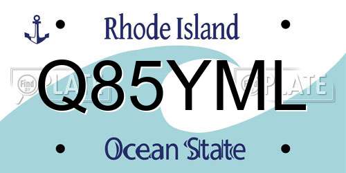 Q85YML Rhode Island License Plate