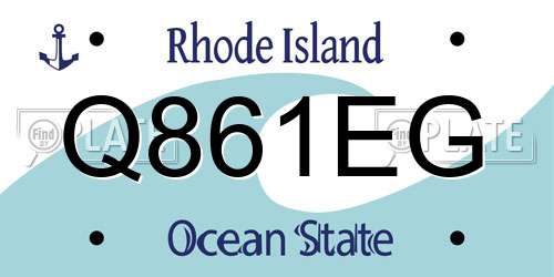 Q861EG Rhode Island License Plate
