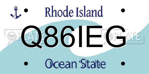 Q86IEG Rhode Island License Plate