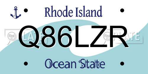 Q86LZR Rhode Island License Plate