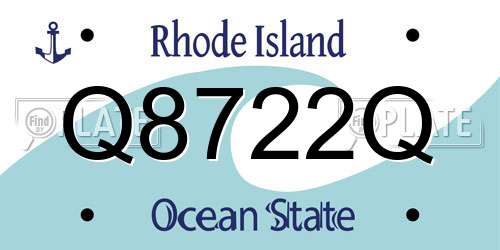 Q8722Q Rhode Island License Plate