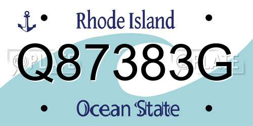Q87383G Rhode Island License Plate
