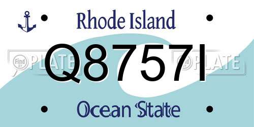 Q8757I Rhode Island License Plate