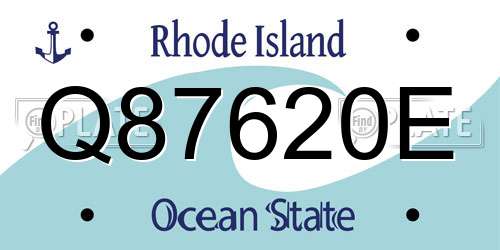 Q87620E Rhode Island License Plate