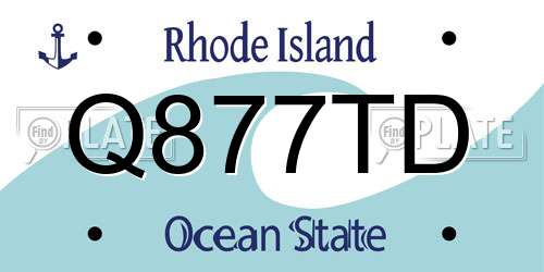 Q877TD Rhode Island License Plate
