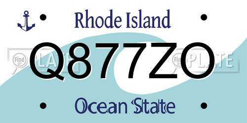 Q877ZO Rhode Island License Plate