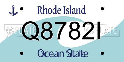 Q8782I Rhode Island License Plate