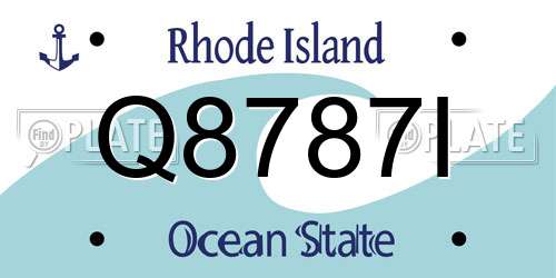 Q8787I Rhode Island License Plate