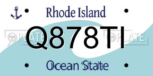 Q878TI Rhode Island License Plate
