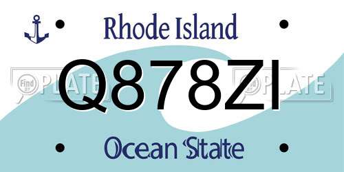 Q878ZI Rhode Island License Plate