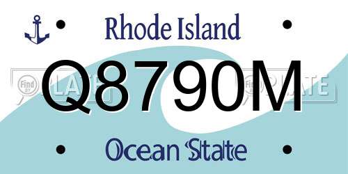 Q8790M Rhode Island License Plate