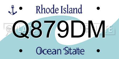 Q879DM Rhode Island License Plate