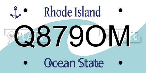 Q879OM Rhode Island License Plate
