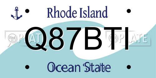 Q87BTI Rhode Island License Plate
