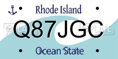 Q87JGC Rhode Island License Plate