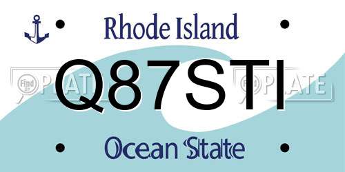 Q87STI Rhode Island License Plate