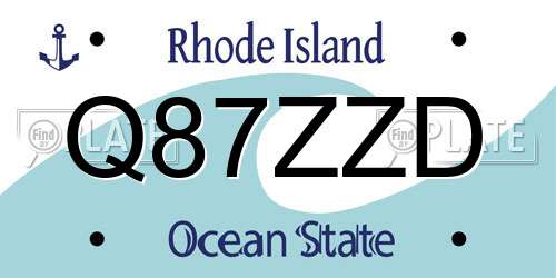 Q87ZZD Rhode Island License Plate