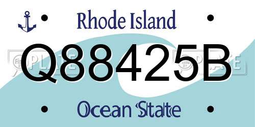 Q88425B Rhode Island License Plate