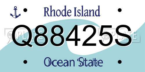 Q88425S Rhode Island License Plate