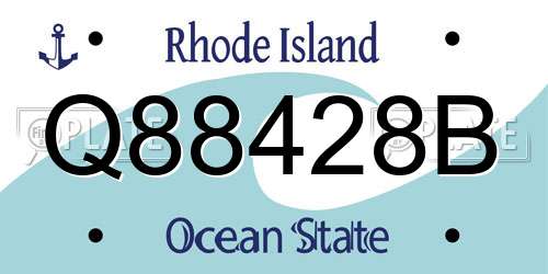 Q88428B Rhode Island License Plate