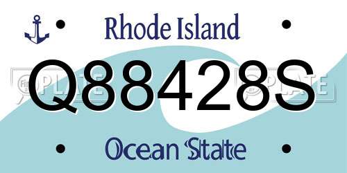 Q88428S Rhode Island License Plate