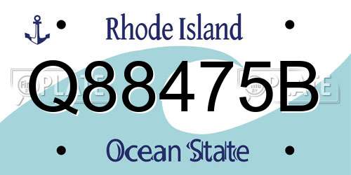 Q88475B Rhode Island License Plate