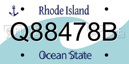 Q88478B Rhode Island License Plate