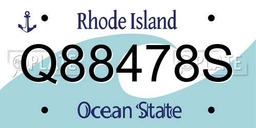 Q88478S Rhode Island License Plate