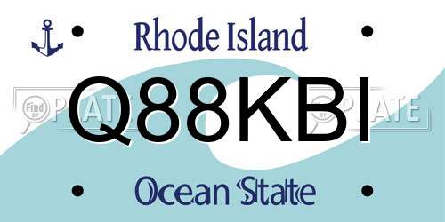 Q88KBI Rhode Island License Plate