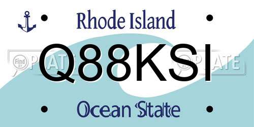 Q88KSI Rhode Island License Plate