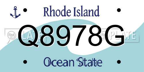 Q8978G Rhode Island License Plate