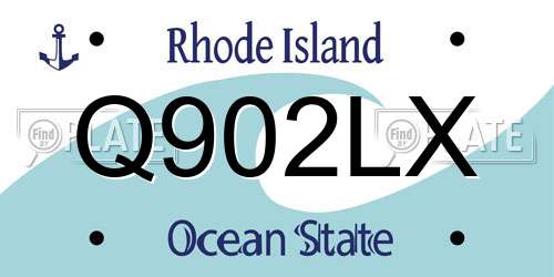 Q902LX Rhode Island License Plate