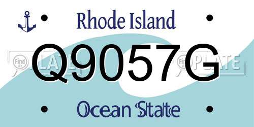 Q9057G Rhode Island License Plate