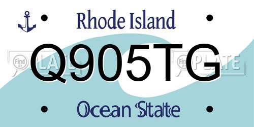 Q905TG Rhode Island License Plate