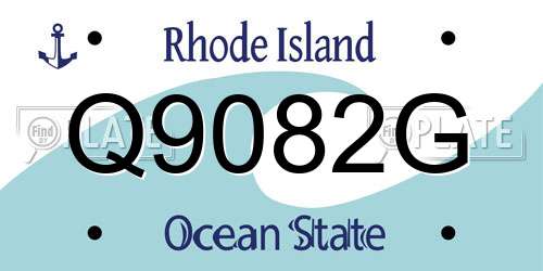 Q9082G Rhode Island License Plate