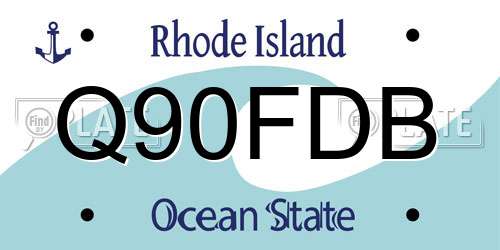 Q90FDB Rhode Island License Plate