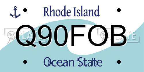 Q90FOB Rhode Island License Plate