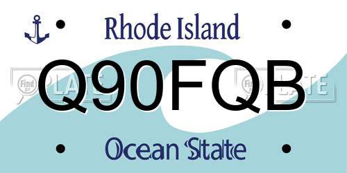 Q90FQB Rhode Island License Plate