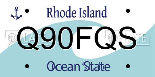 Q90FQS Rhode Island License Plate