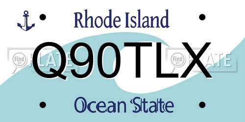 Q90TLX Rhode Island License Plate