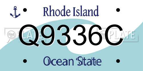 Q9336C Rhode Island License Plate