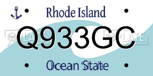 Q933GC Rhode Island License Plate