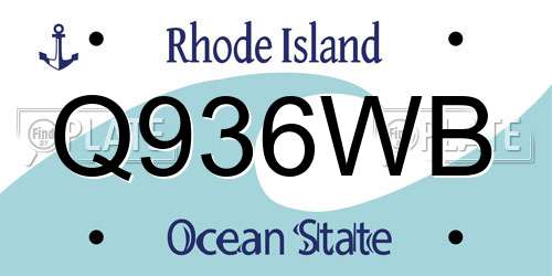 Q936WB Rhode Island License Plate