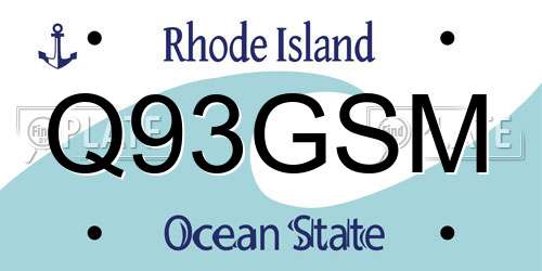 Q93GSM Rhode Island License Plate