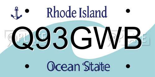 Q93GWB Rhode Island License Plate