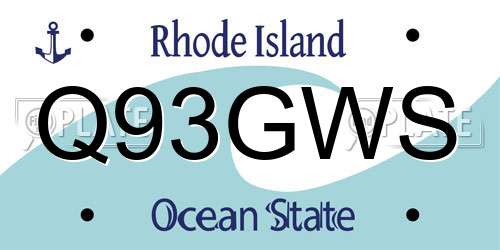 Q93GWS Rhode Island License Plate