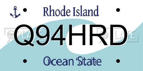 Q94HRD Rhode Island License Plate