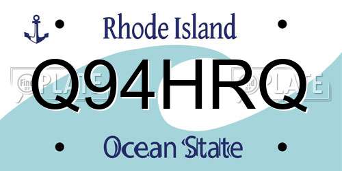 Q94HRQ Rhode Island License Plate