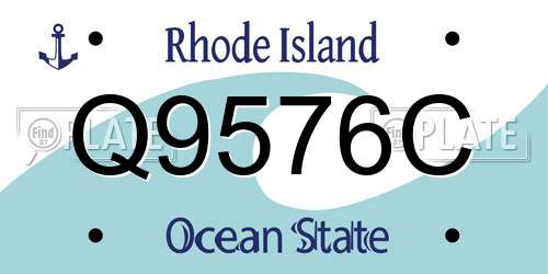 Q9576C Rhode Island License Plate
