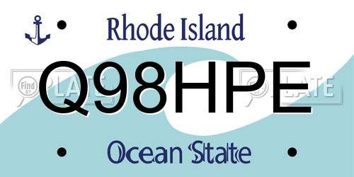 Q98HPE Rhode Island License Plate